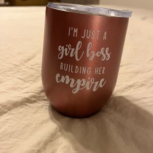 Rose gold double wall wine tumbler